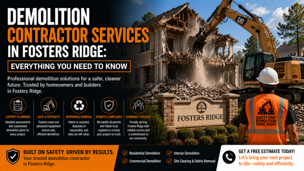 Demolition Contractor Services in Fosters Ridge: Everything You Need to Know