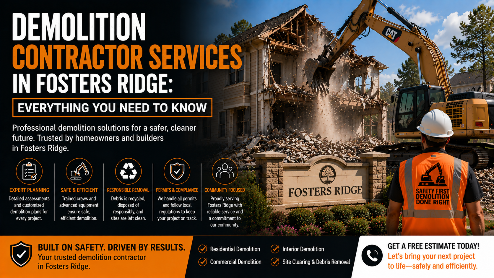 Demolition Contractor Services in Fosters Ridge: Everything You Need to Know