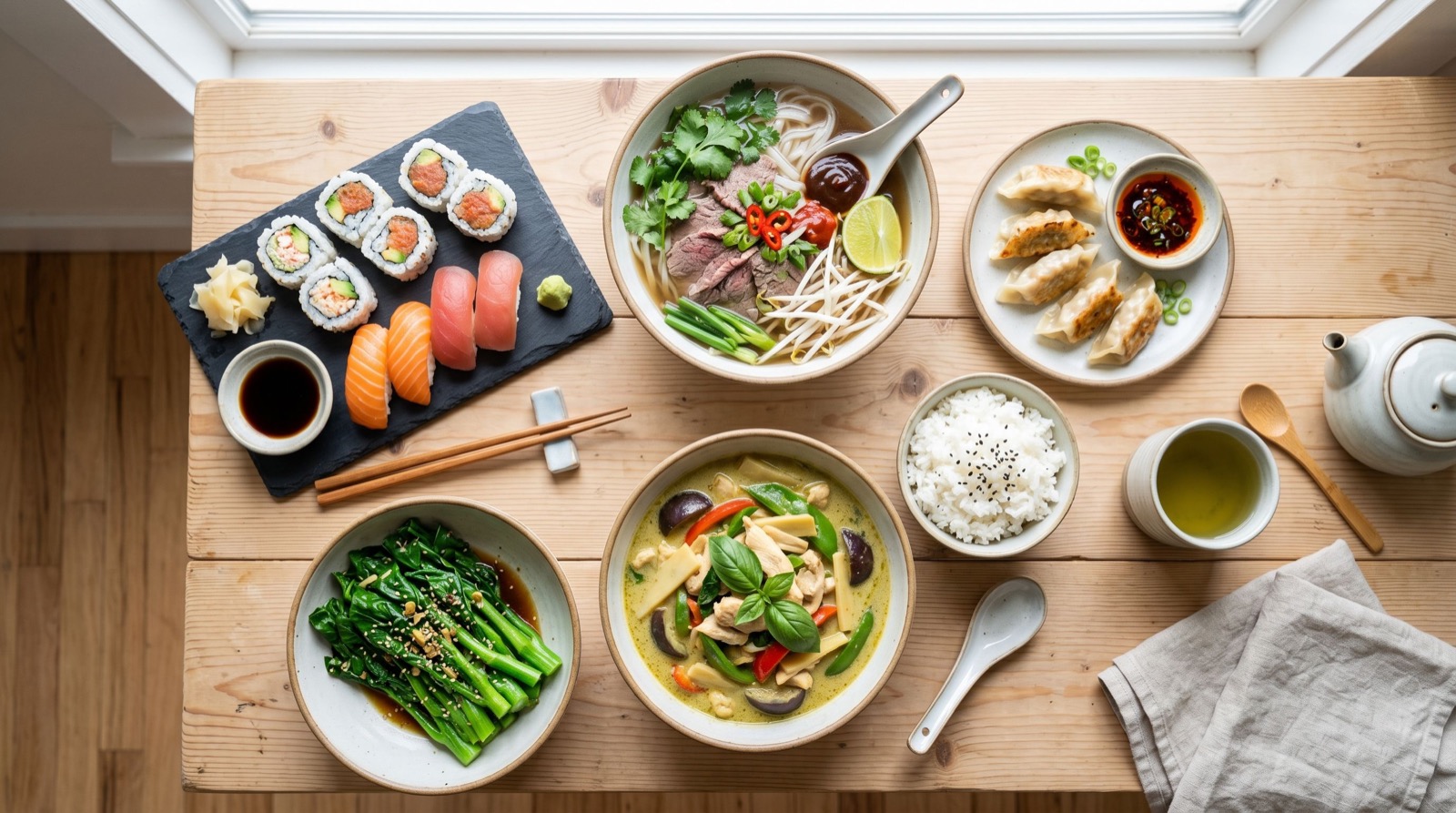 A group of friends and family sharing a meal at a restaurant